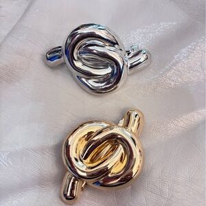 Elegant Gold and Silver Knot Hair Clips